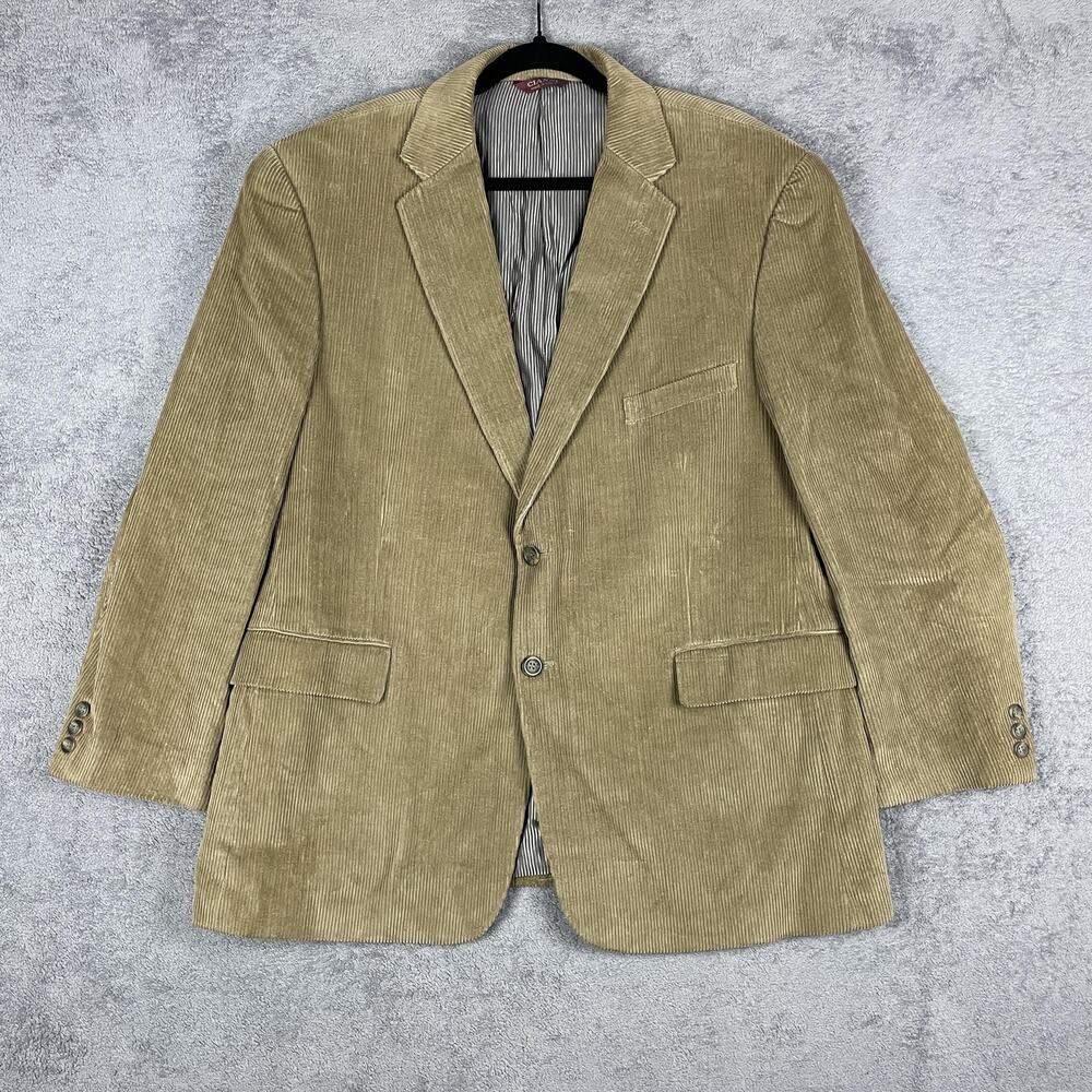 Cianni Blazer Jacket Mens 46S Tan Corduroy Super Cord Plush Sport Coat Classic